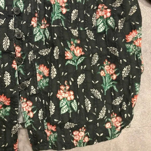 PILCRO Anthropologie The Kiera Collared Floral‎ Button Down Blouse Size XSP - Picture 5 of 14